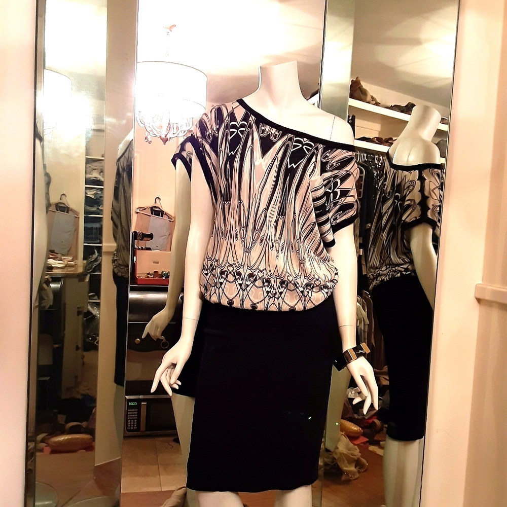 Bluemarine art deco midi dress. EUC